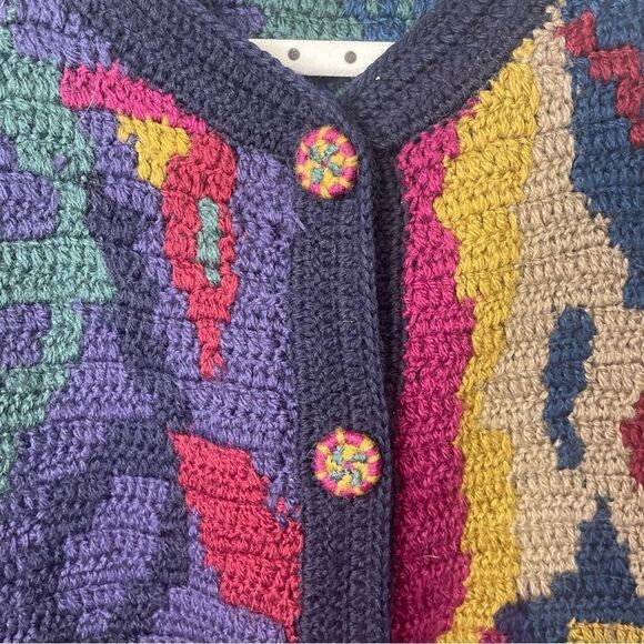 Peruvian Connection vintage cardigan button sweater RARE - Picture 6 of 9